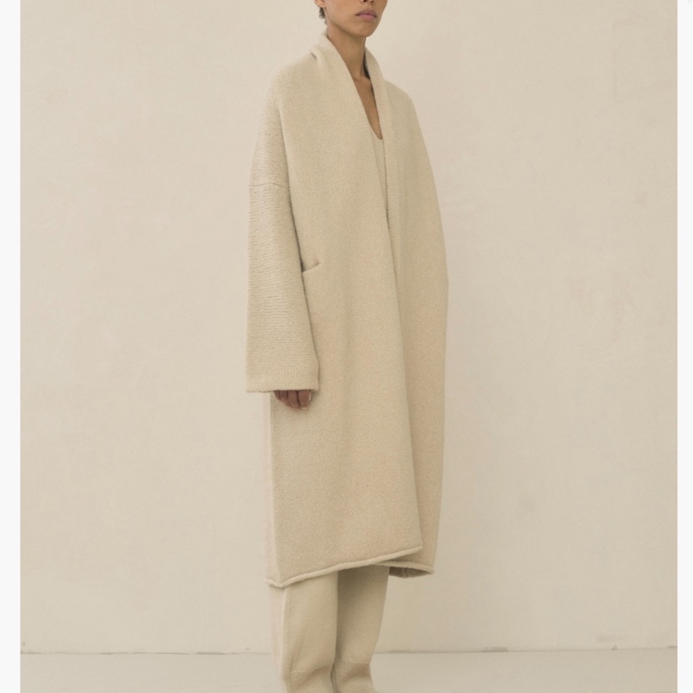 Lauren manoogian long shawl cardigan- ivory